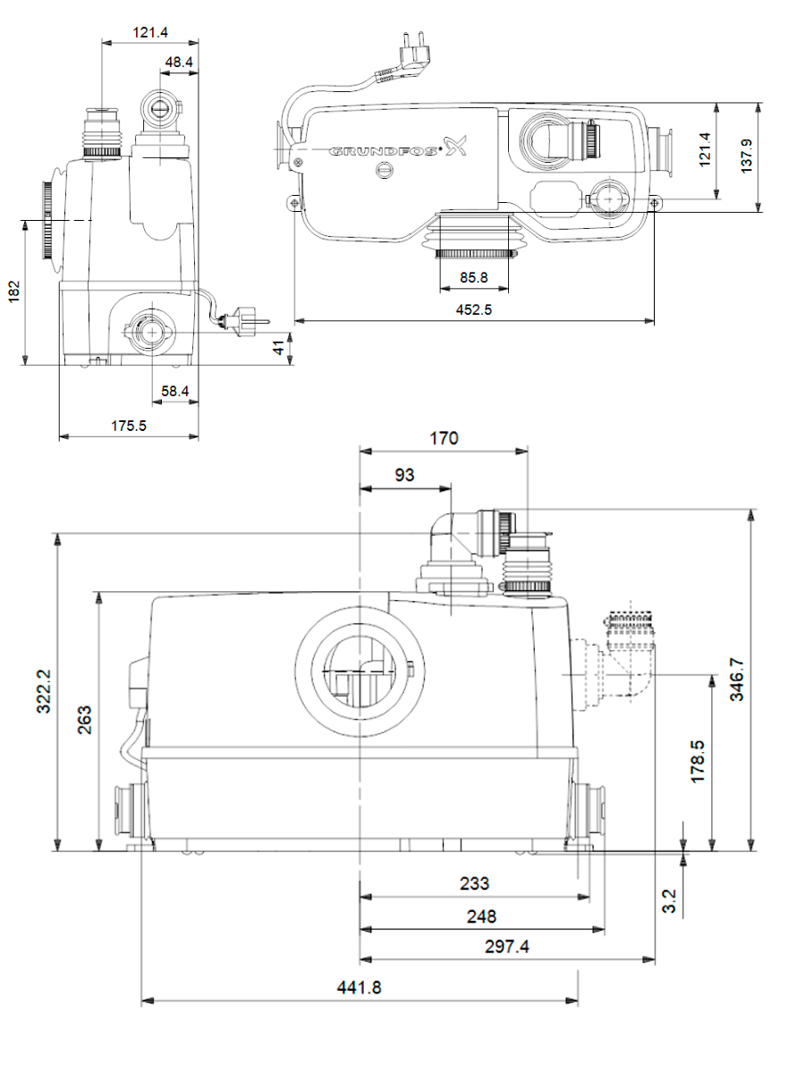 Канализационная установка Grundfos Sololift2 WC-3