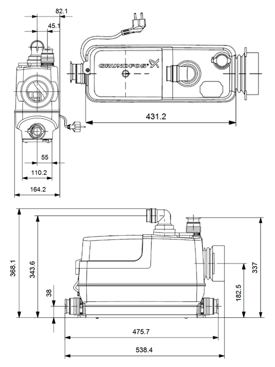 Канализационная установка Grundfos Sololift2 CWC-3
