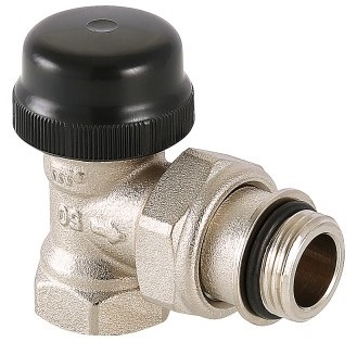 Клапан термостатический Valtec 1/2" угловой с преднастройкой арт. VT.037.N.04 для радиаторов