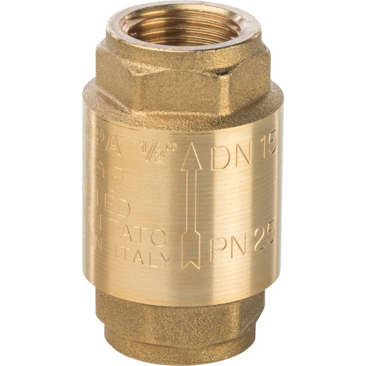 Клапан обратный Stout 1/2" пружинный муфтовый с металлическим седлом (SVC-0011-000015)