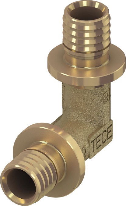 Уголок TECEflex 16x16 мм латунный соединительный 90° (арт. 767016)