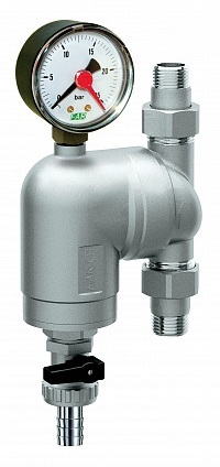 Фильтр FAR 3/4" НР/НР с манометром, 100 мкм, Max: 95 °C, 25 бар FA 39A4 34100