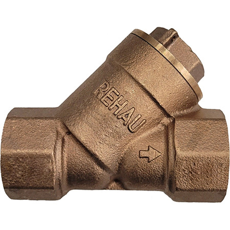 Фильтр сетчатый Rehau 1" DN 25 мм, 600 мкр косой бронзовый (11455331001)