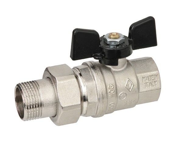 Кран шаровый Bugatti Oregon 322 1/2" НР/ВР американка полнопроходной ручка-бабочка