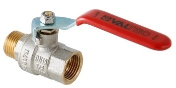 Кран шаровой Valtec Base 1/2" ВР/НР ручка-рычаг (арт. VT.215.N.04)