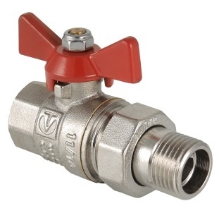 Кран шаровой Valtec Base 1/2" ВР/НР с полусгоном ручка-бабочка (арт. VT.227.N.04)